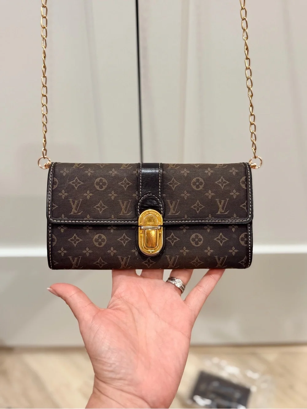 Louis Vuitton Monogram Idylle Pattern Sarah Wallet w/ removable crossbody insert